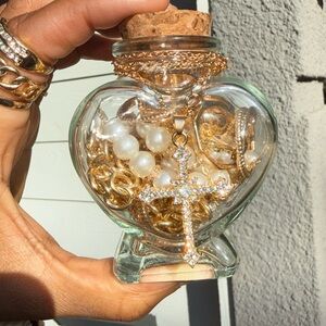 Gold and Pearl Cross Earrings